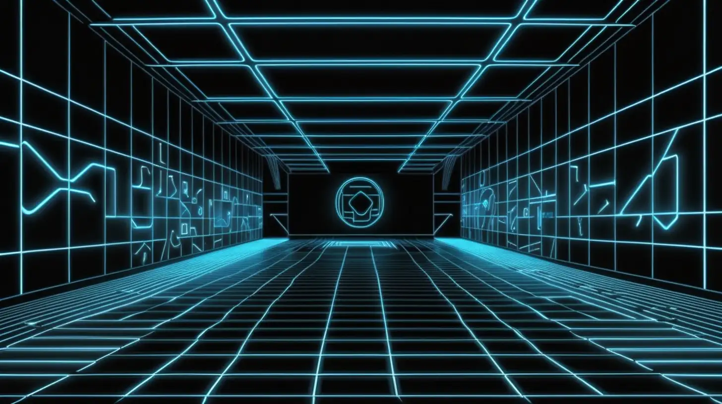 Futuristic Neon Grid Background Inspired by Tron Legacy
