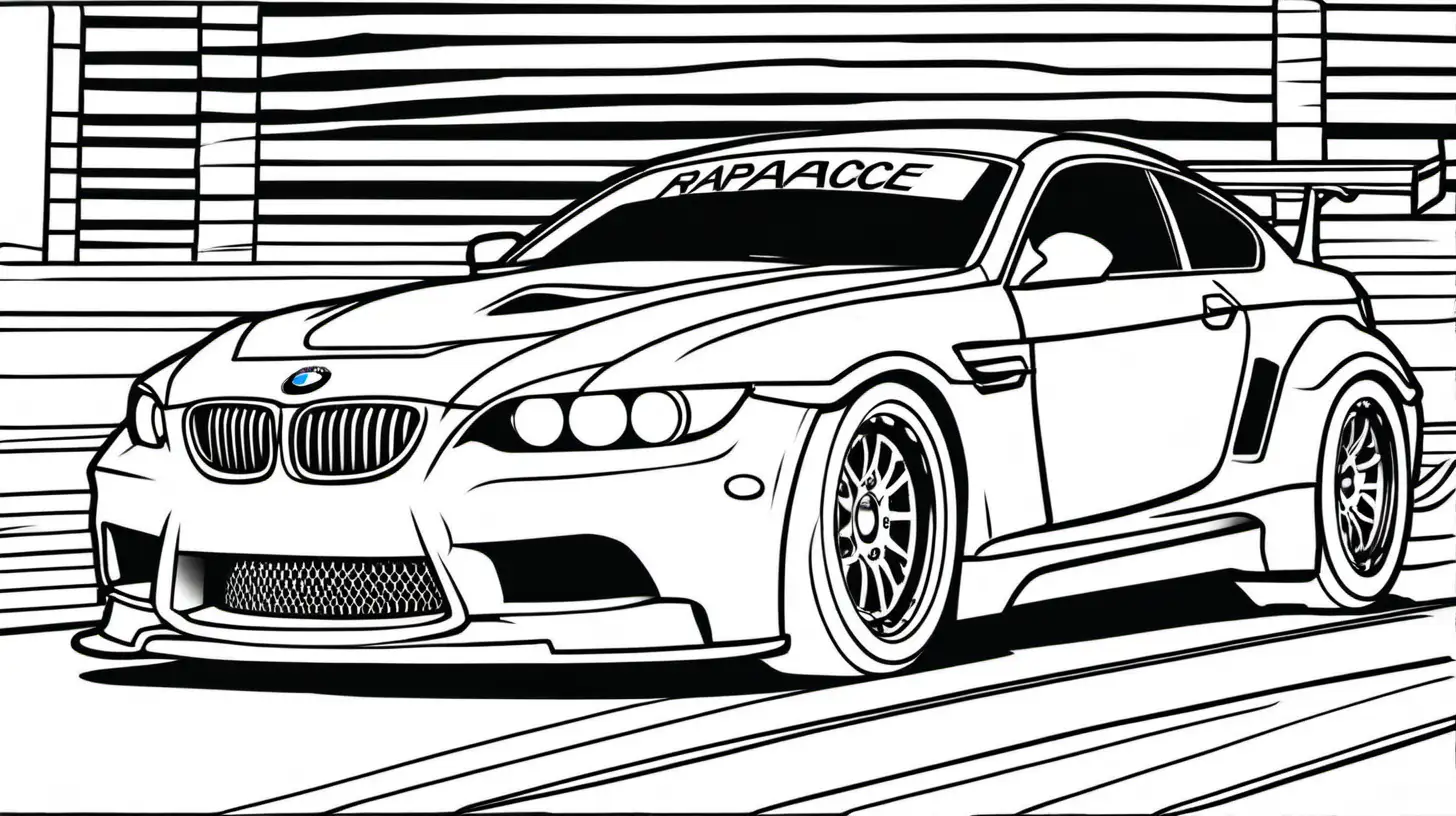 BMW Street Racecar Coloring Page