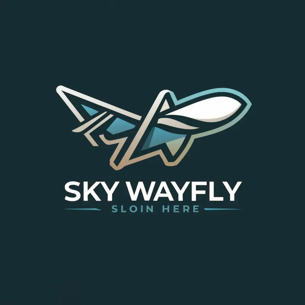 a logo design,with the text "Sky WayFly", main symbol:Plane, Airplane, sky,Moderate,be used in Travel industry,clear background