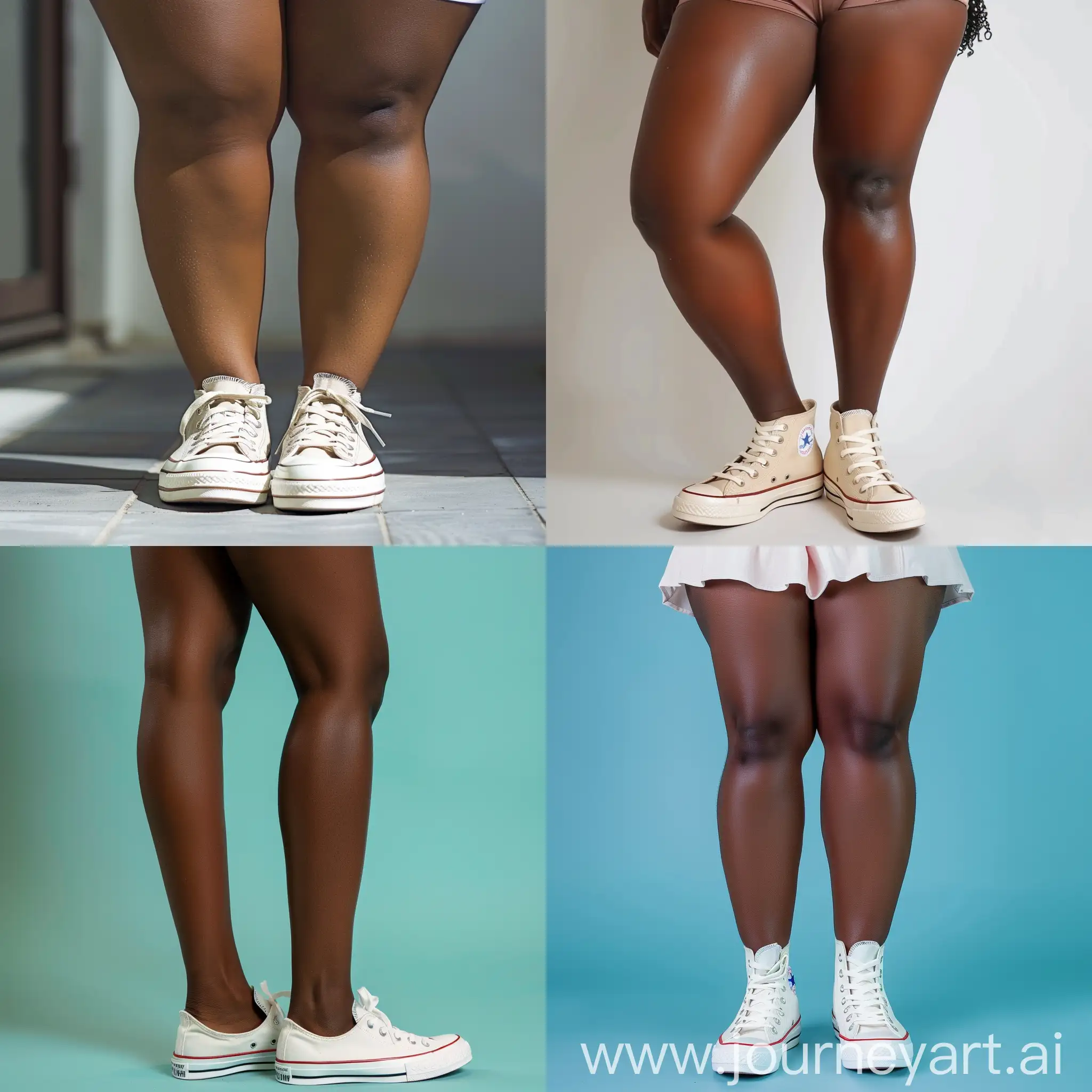 brown skin woman, thick legs, converse shoes