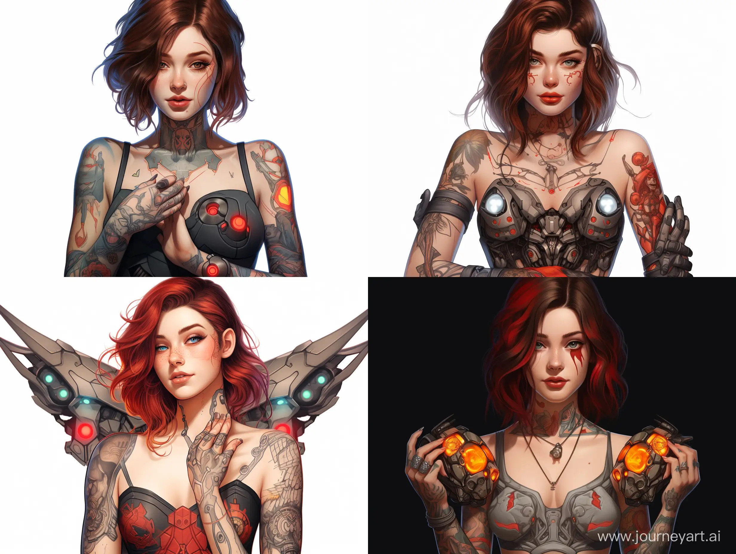 Charming-Cyberpunk-Robot-Girl-with-Red-Moth-Tattoo-and-Tattoo-Machine