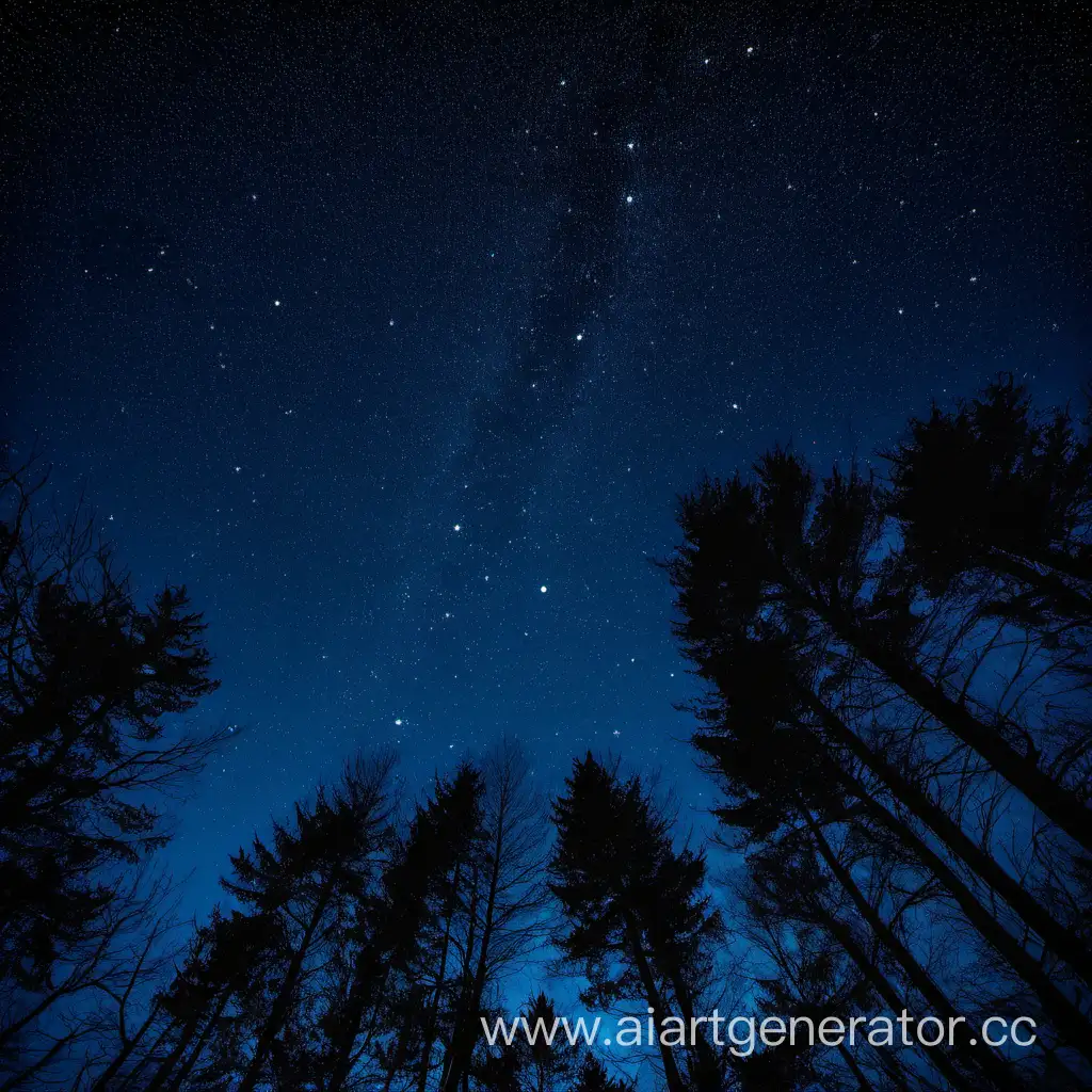 лес и звёздное небо