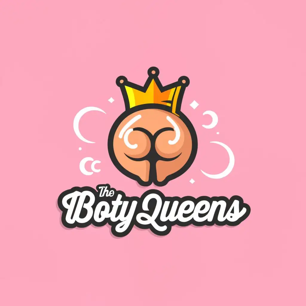a logo design,with the text "The Booty Queens", main symbol:booty,Moderate,be used in Entertainment industry,clear background