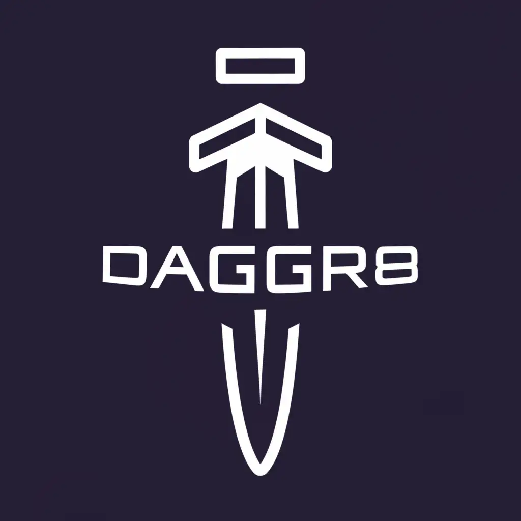 a logo design,with the text "Dagger 008", main symbol:text,Moderate,be used in Technology industry,clear background