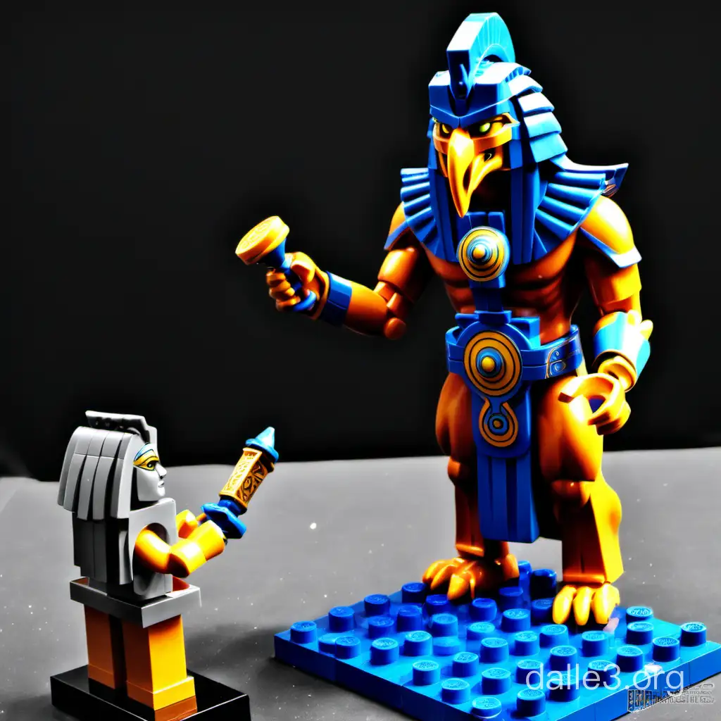 Horus playing smite playing with legos