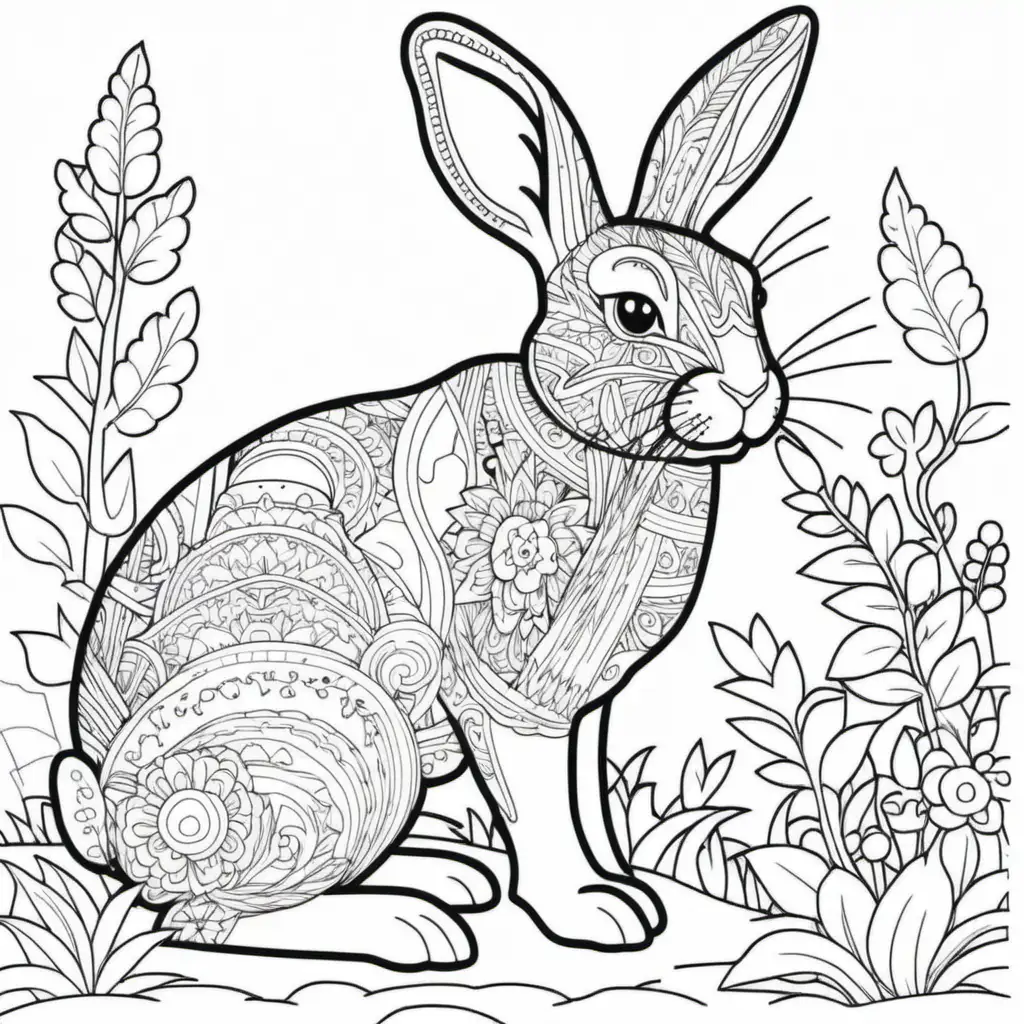 Vibrantly Colored Rabbit Illustration
