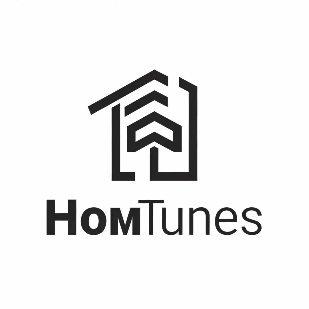 a logo design,with the text "HOMTUNES", main symbol:"Design an elegant and powerful logo for Homtunes, a home interior designing company. Incorporate unique elements that symbolize creativity, sophistication, and the essence of home ambiance.",Minimalistic,be used in Construction industry,clear background