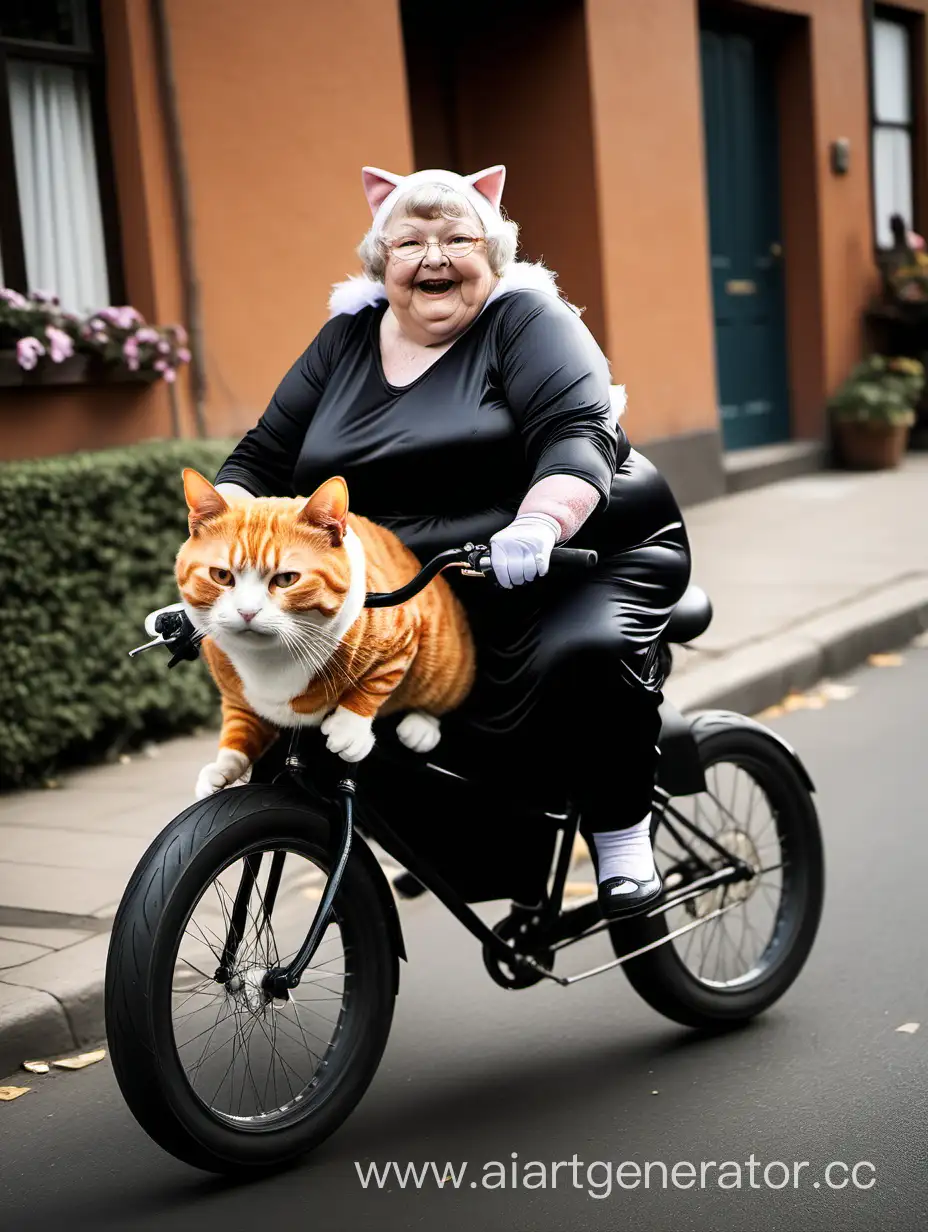 Elderly-Cat-Enthusiast-Duo-Enjoying-a-Bike-Ride-in-Whimsical-Costumes