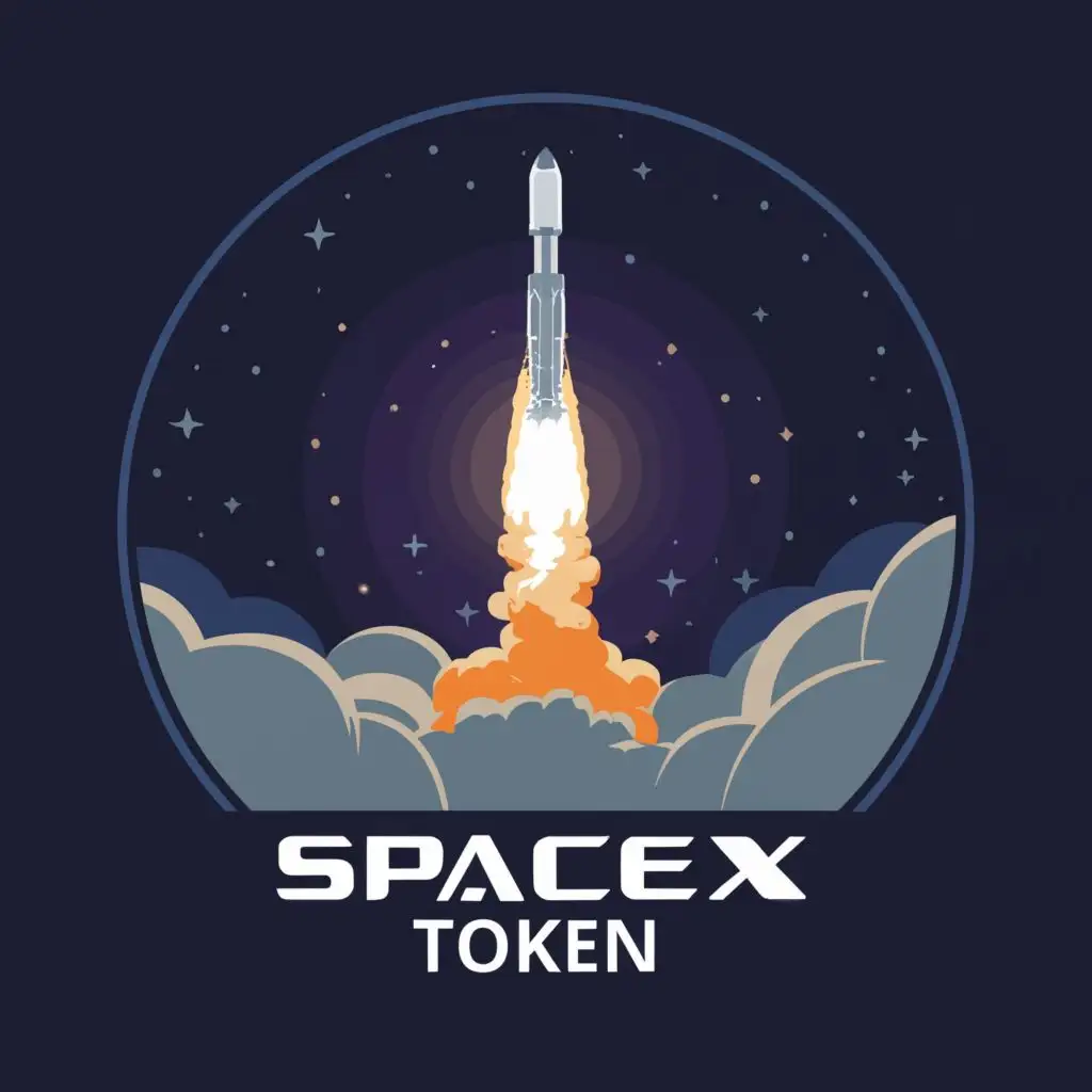 logo, SpaceX Token, with the text "The logo for "SpaceX Token" features a sleek and dynamic representation of a rocket soaring upwards against a backdrop of stars. The rocket embodies the spirit of innovation and progress synonymous with SpaceX, with streamlined contours and vibrant colors conveying a sense of speed and excitement. Behind the rocket, a distant planet or celestial body serves as a reminder of the ultimate destination of space exploration. The typography is bold and futuristic, with the words "SpaceX Token" rendered in a modern font that reflects the project's forward-thinking vision. This logo captures the essence of space exploration and technological advancement, symbolizing the mission of "SpaceX Token" to revolutionize the digital asset landscape.", typography