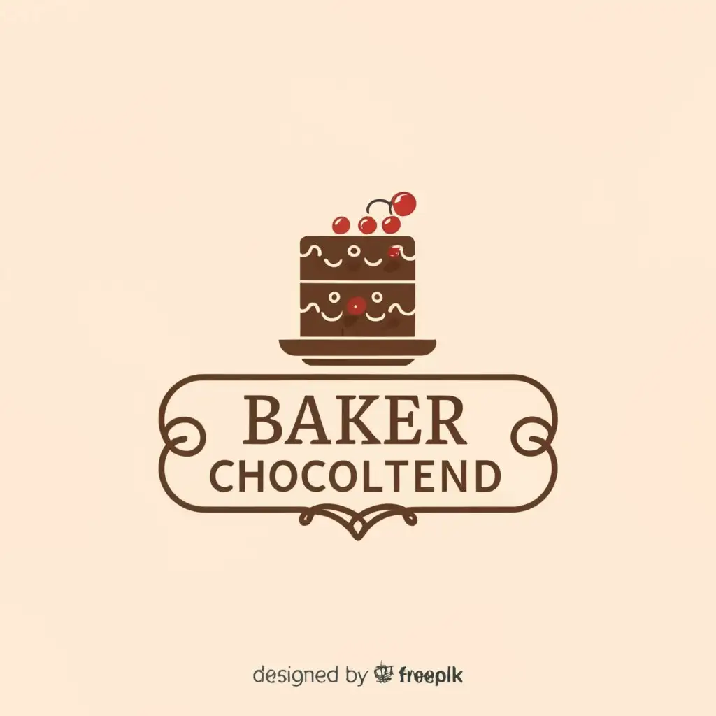 a logo design,with the text "Baker Chocolatend", main symbol:cake,Moderate,clear background