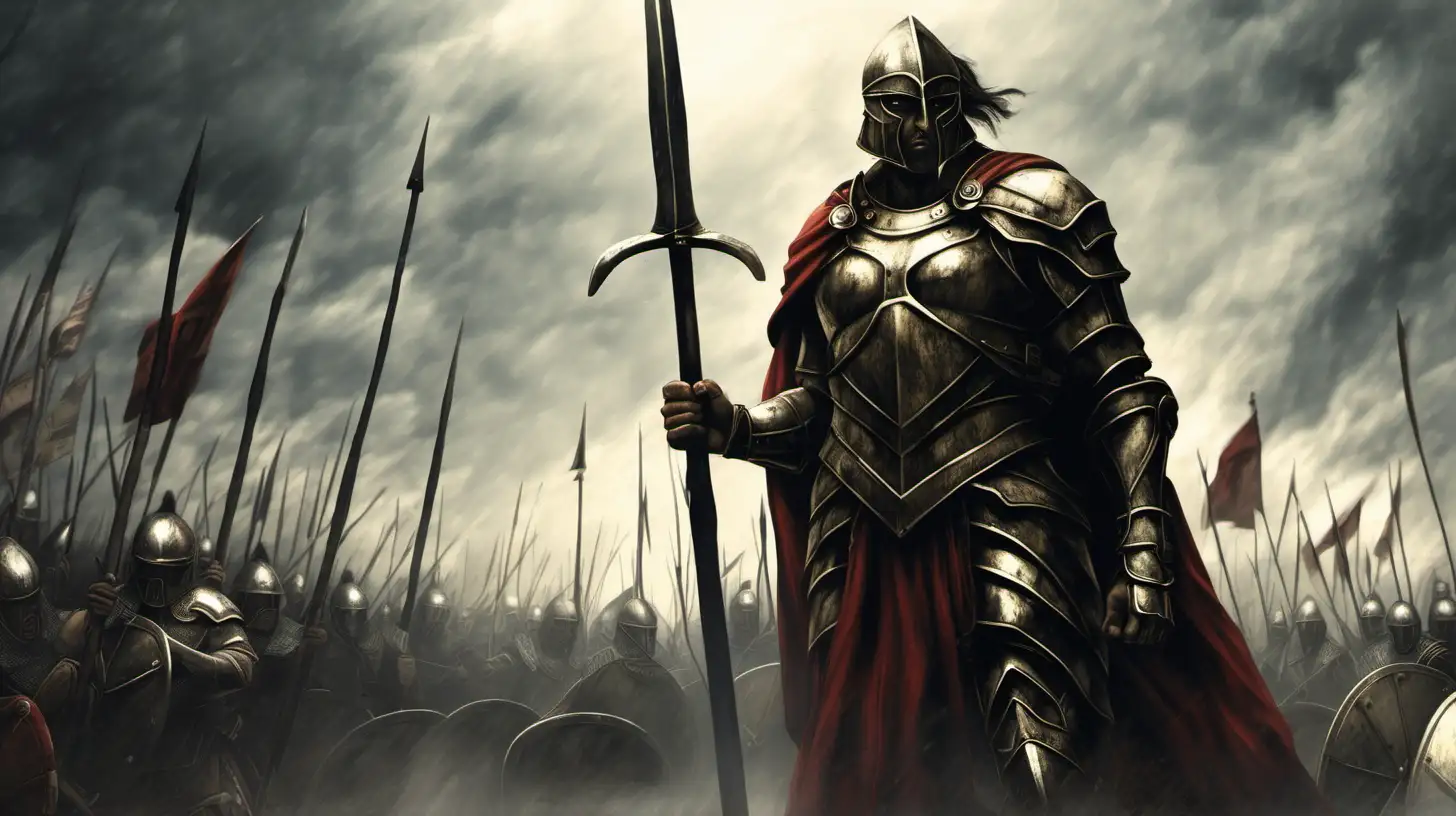 Rise up again soldier, raise your shield and steady your spear, stand tall.