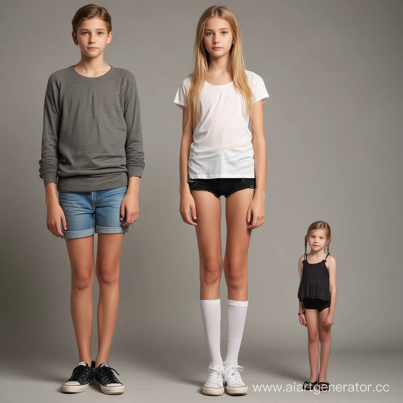 "extremely tall leggy 12yo girl "tall giant 12yo overlooks litltle old man" 12yo girl is taller than little old man" 12yo white girl model cute innocent face "little old man is intimidated by giant 12yo girl