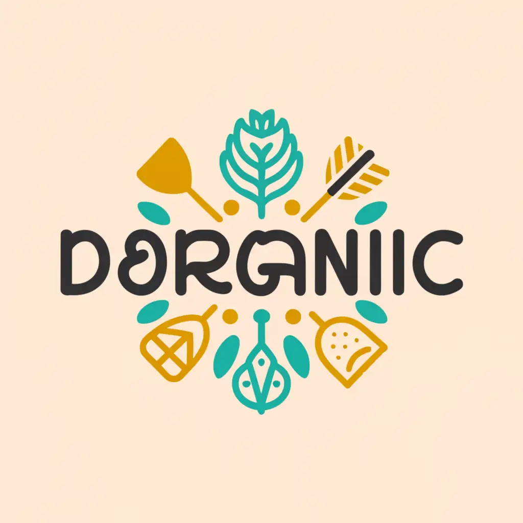 a logo design,with the text "Dorrganic", main symbol:food, oil, drinks,Minimalistic,be used in Restaurant industry,clear background