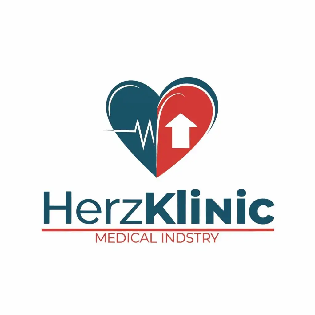 logo, Heart + Hospital, with the text "HerzKlinic", typography, be used in Medical Dental industry