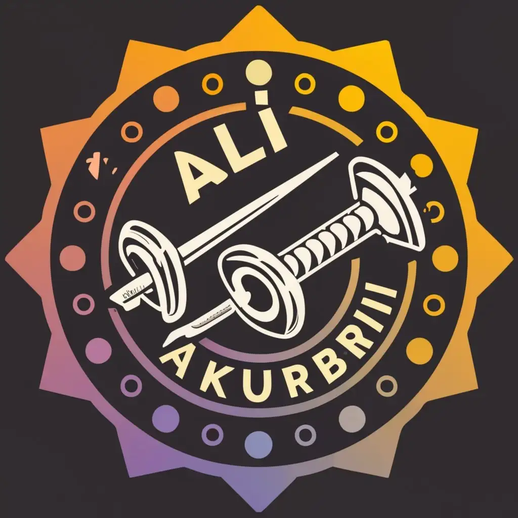 logo, screws, fasteners and building materials, with the text "ali alkurbi", typography, be used in Construction industry