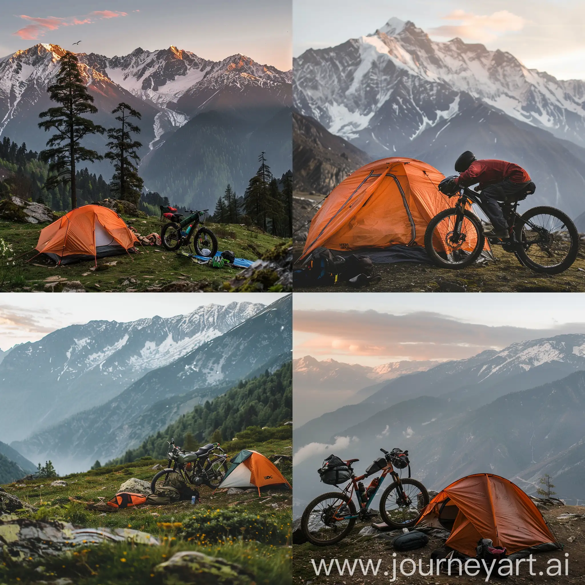 Camping on mountain with hero splendor bike