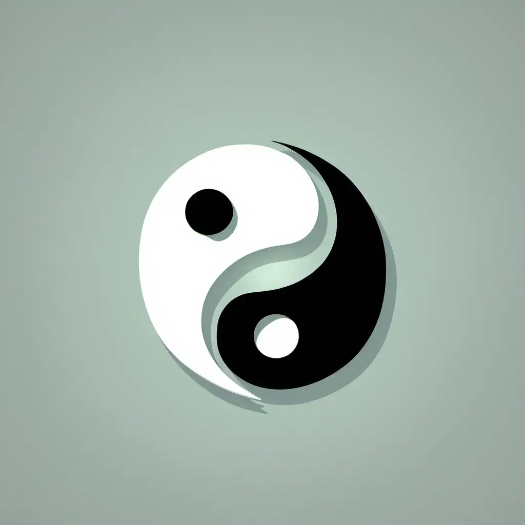 Harmony Symbolized Yin Yang S Shape in Minimalistic Flat Design