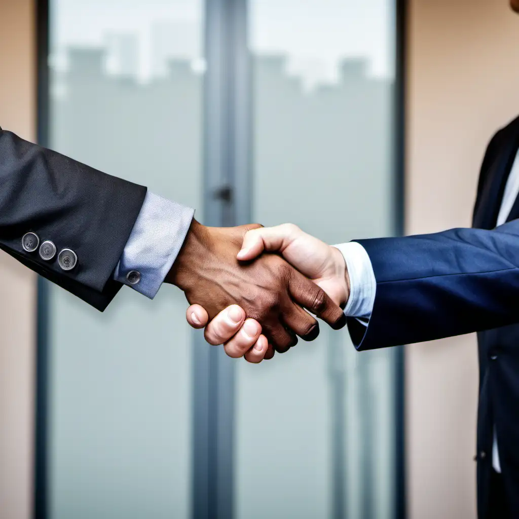 Positive TenantManager Interaction Welcoming Handshake at Property Entrance