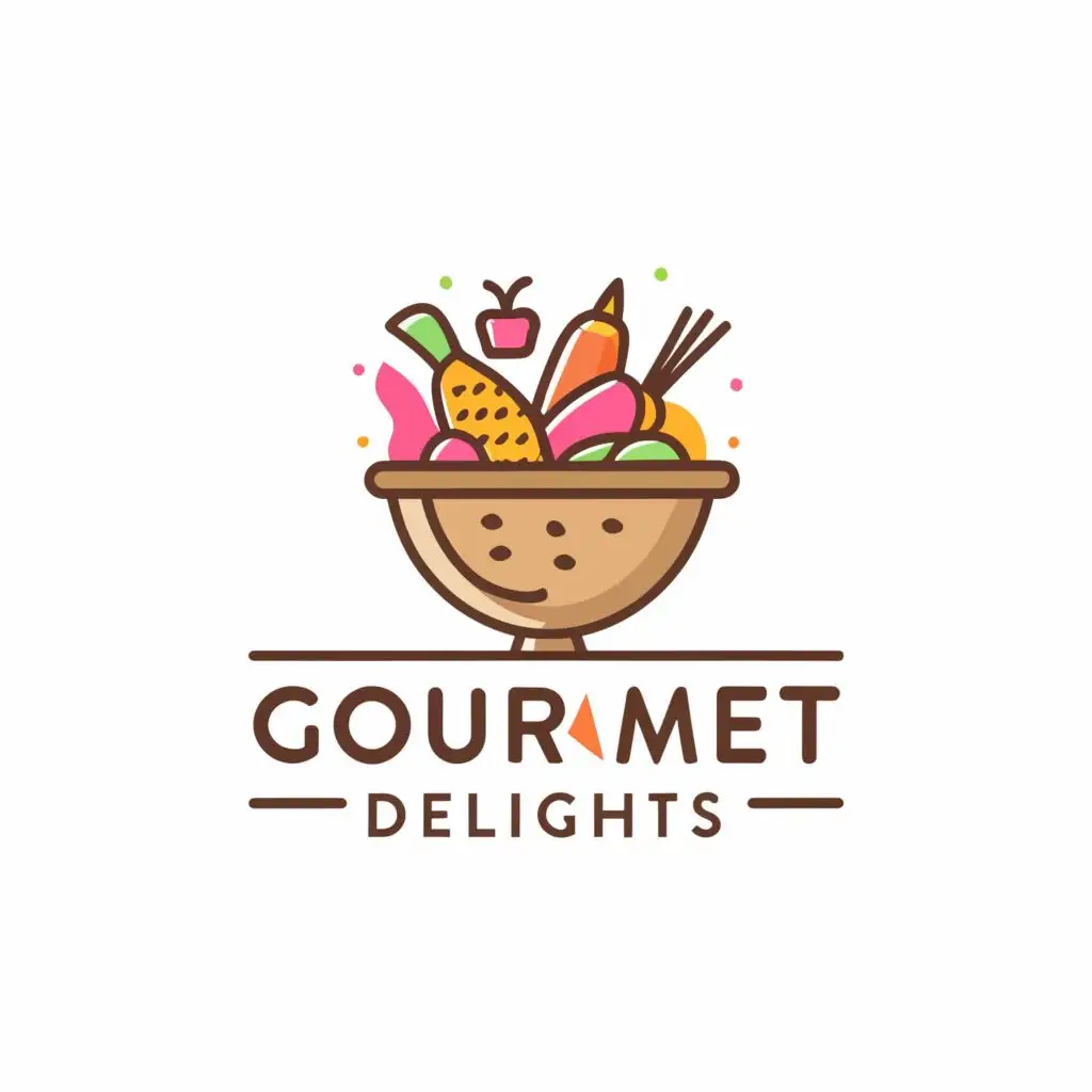 LOGO-Design-For-Gourmet-Delights-Elegant-Text-with-Food-Symbol-Perfect-for-Restaurants
