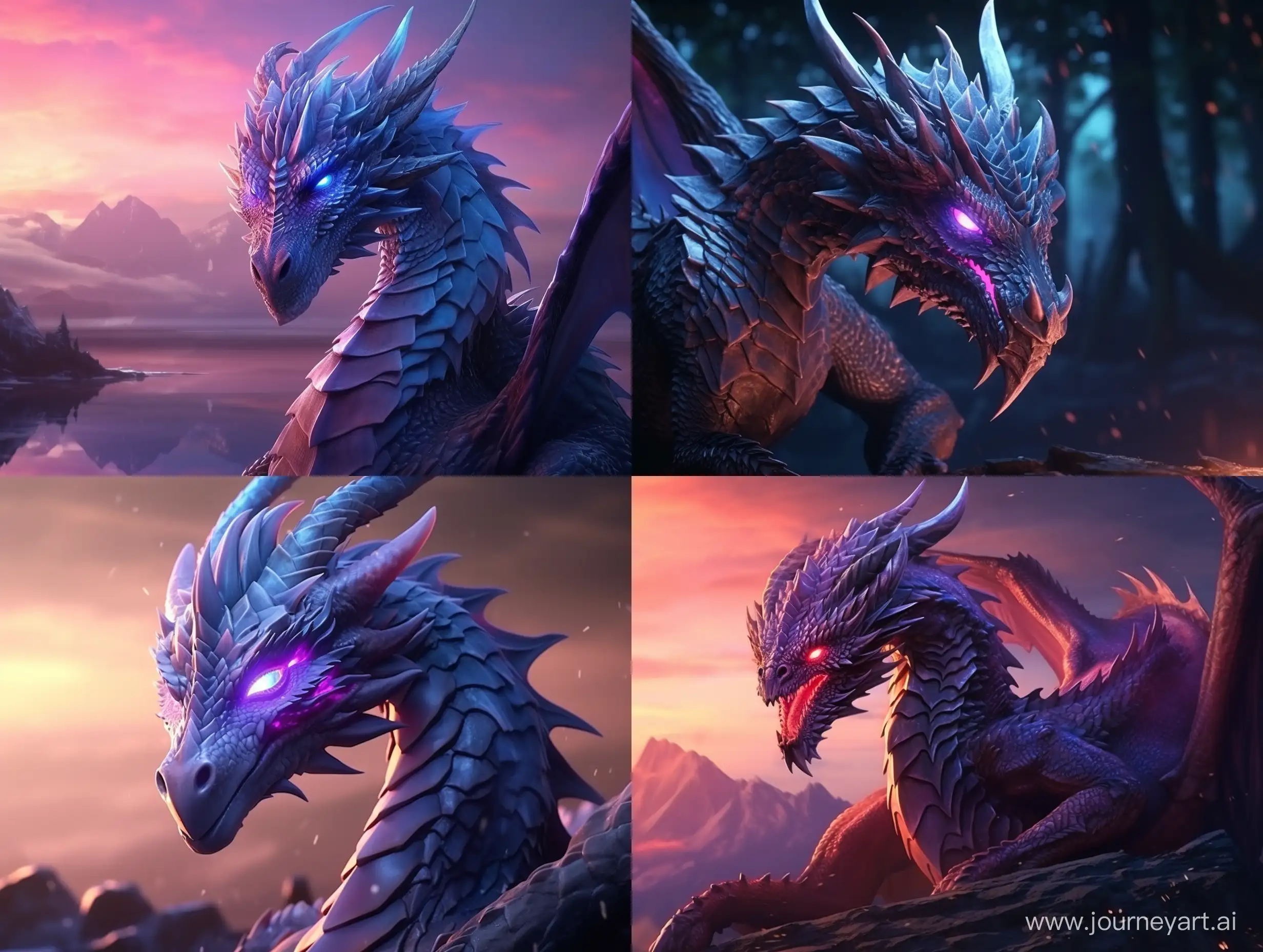 Majestic-Purple-Dragon-with-Glowing-Blue-Eyes-in-a-Cinematic-Sunset