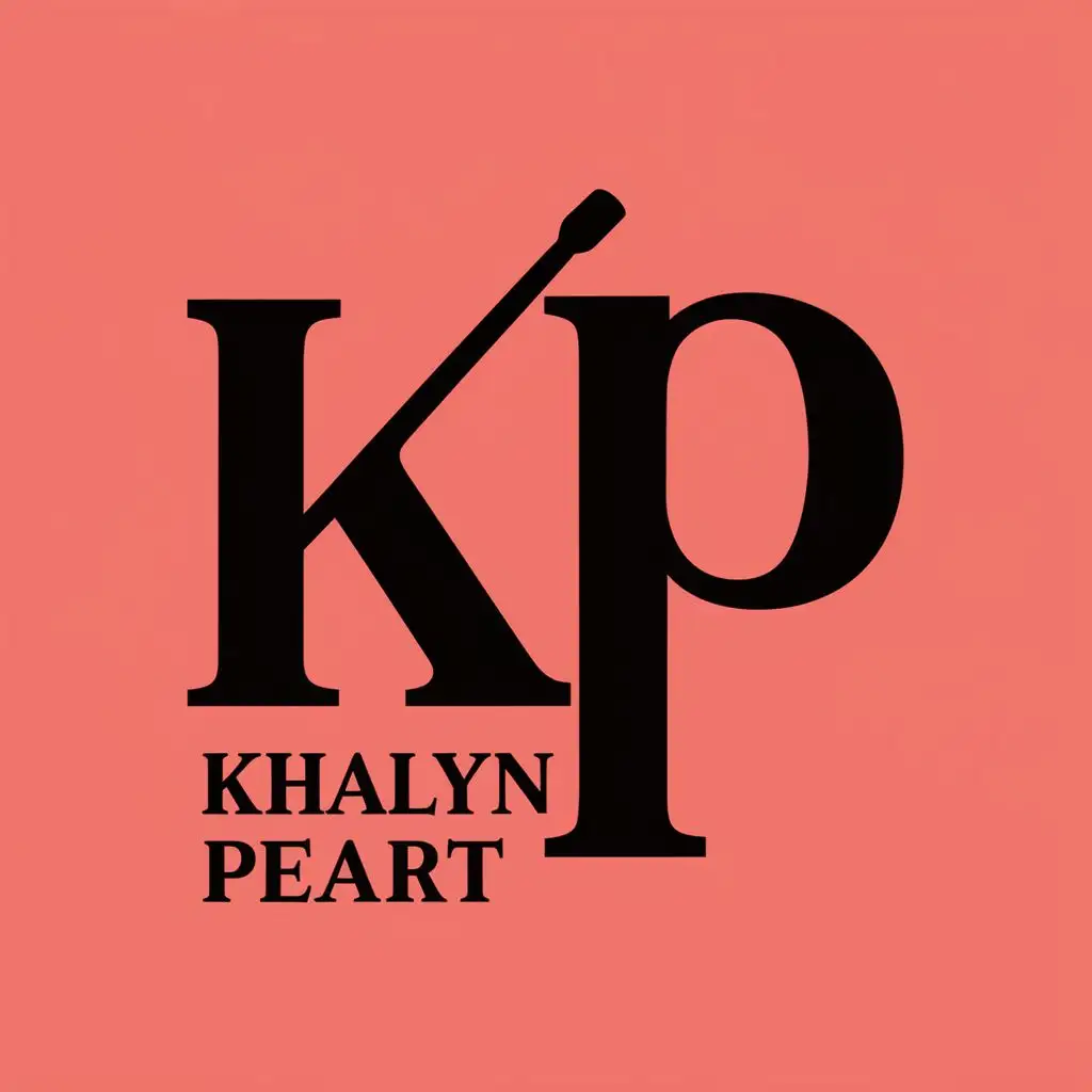 logo, K P, with the text "Khalyn Peart", typography