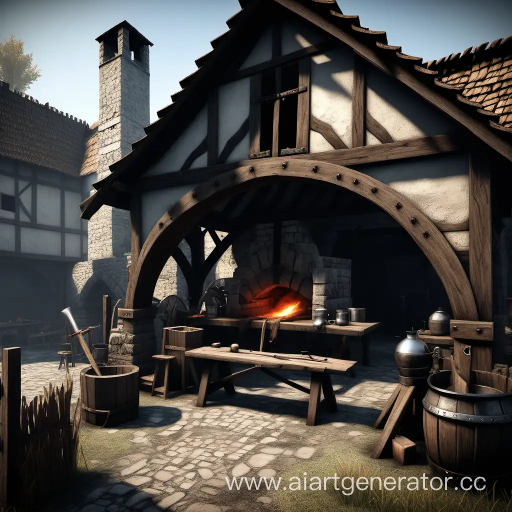 Medieval-Blacksmith-Crafting-Exquisite-Weapons-and-Armor