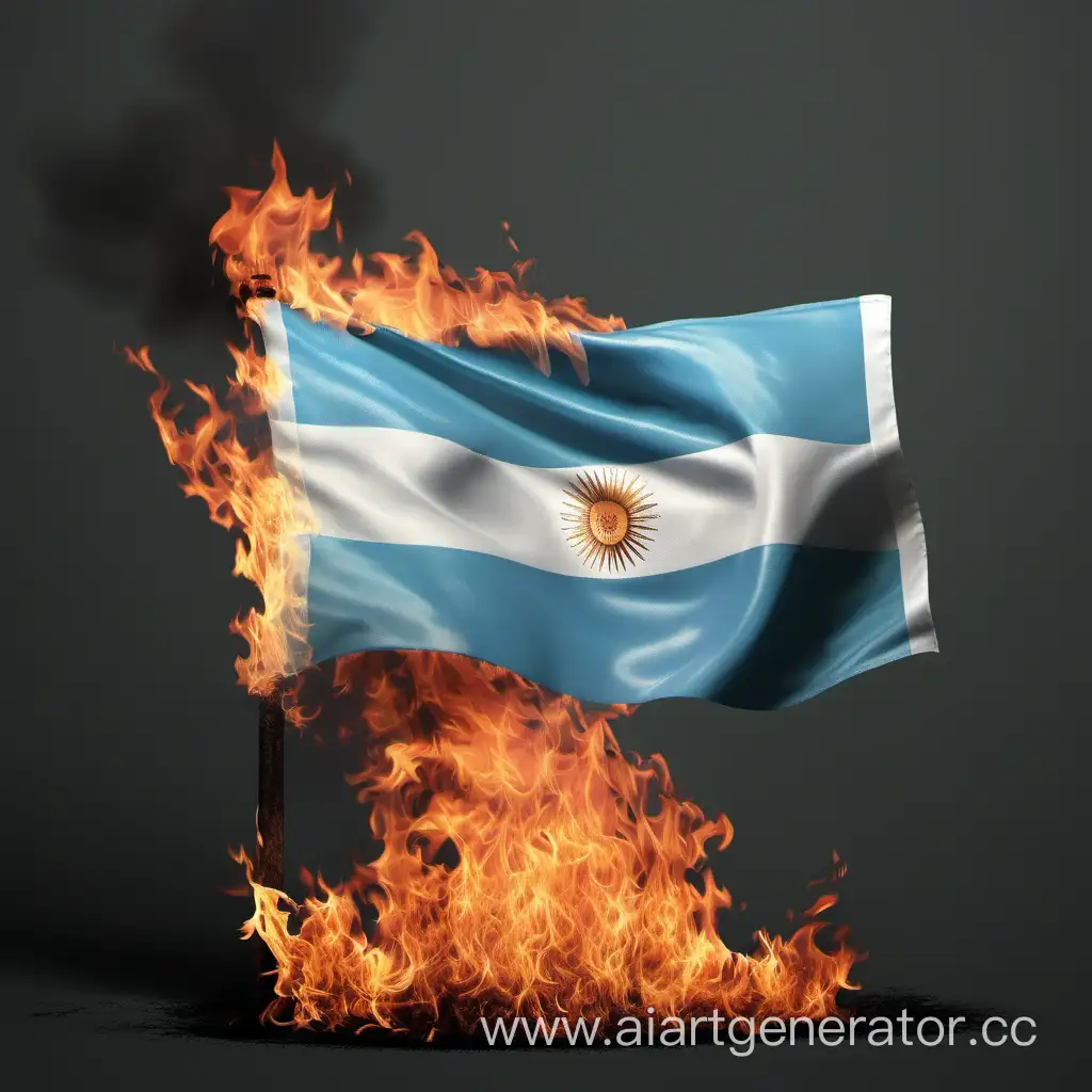 флаг аргентины горит