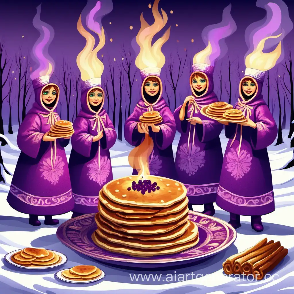 Vibrant-Purple-Maslenitsa-Festivities-Traditional-Contests-and-Pancake-Burning