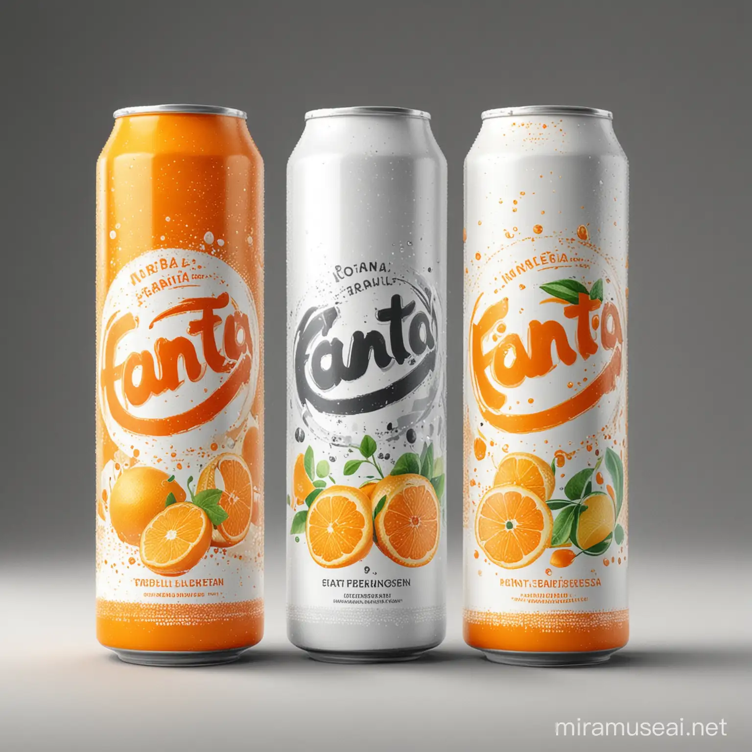 Premium Orange Carbonated Soft Drink Label with Engaging Images and Nutritional Information