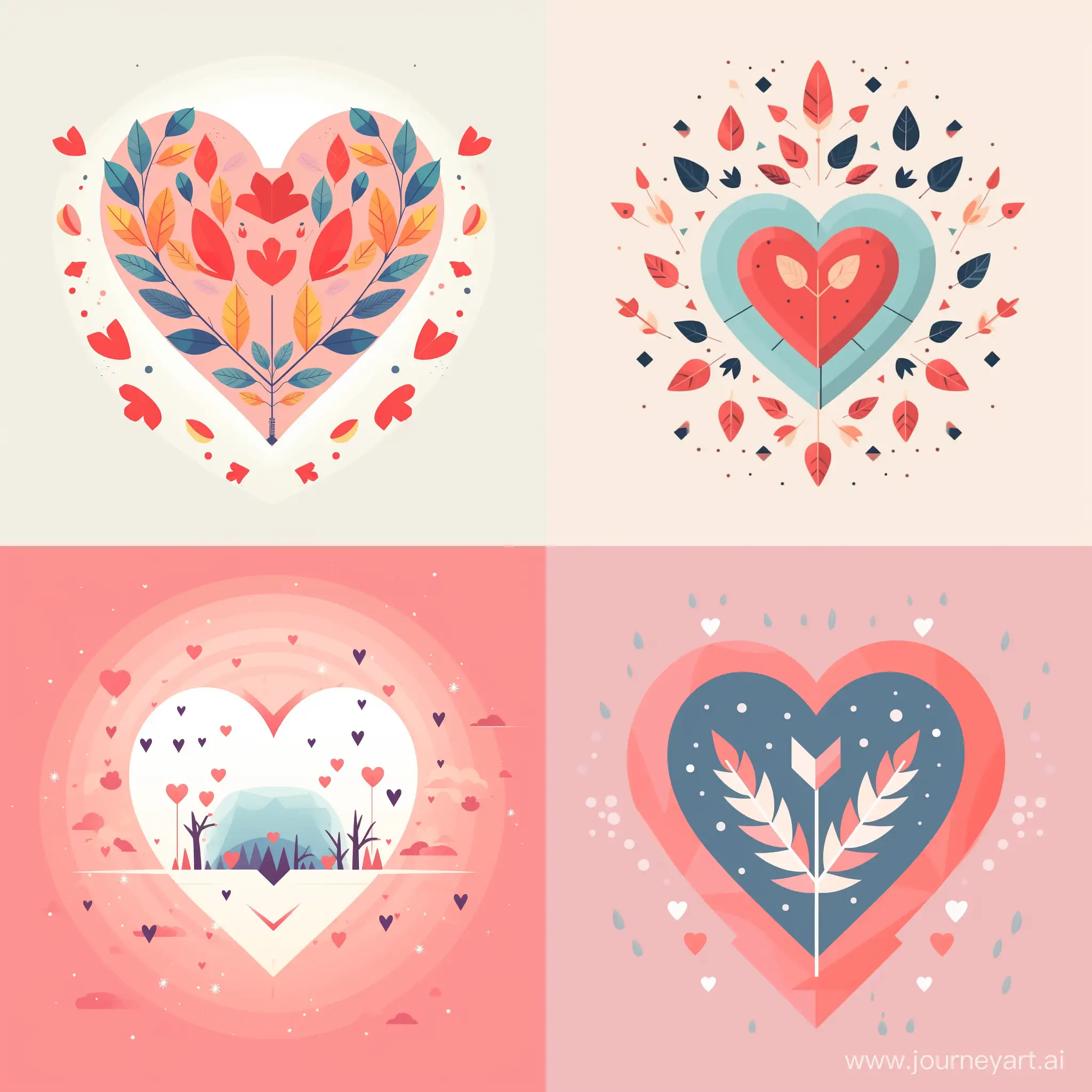 Free vector flat heart with an arrow background