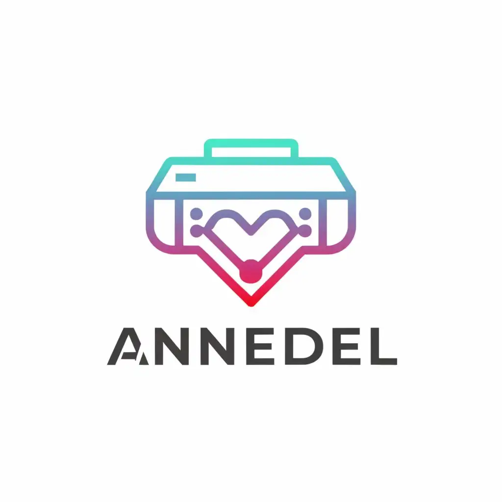 a logo design,with the text "AnneDel", main symbol:Printer repair with heart,complex,be used in Technology industry,clear background