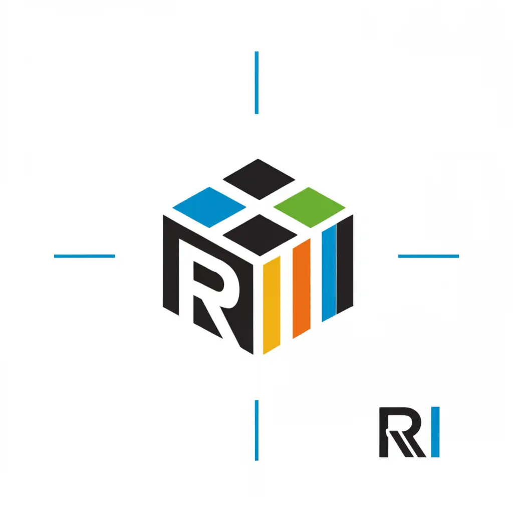 a logo design,with the text "RRi", main symbol:Rubiks cube,Minimalistic,be used in Technology industry,clear background