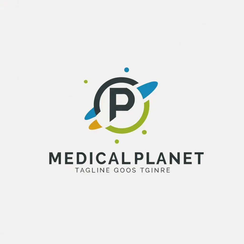 a logo design,with the text "Medical Planet", main symbol:a planet,Minimalistic,clear background
