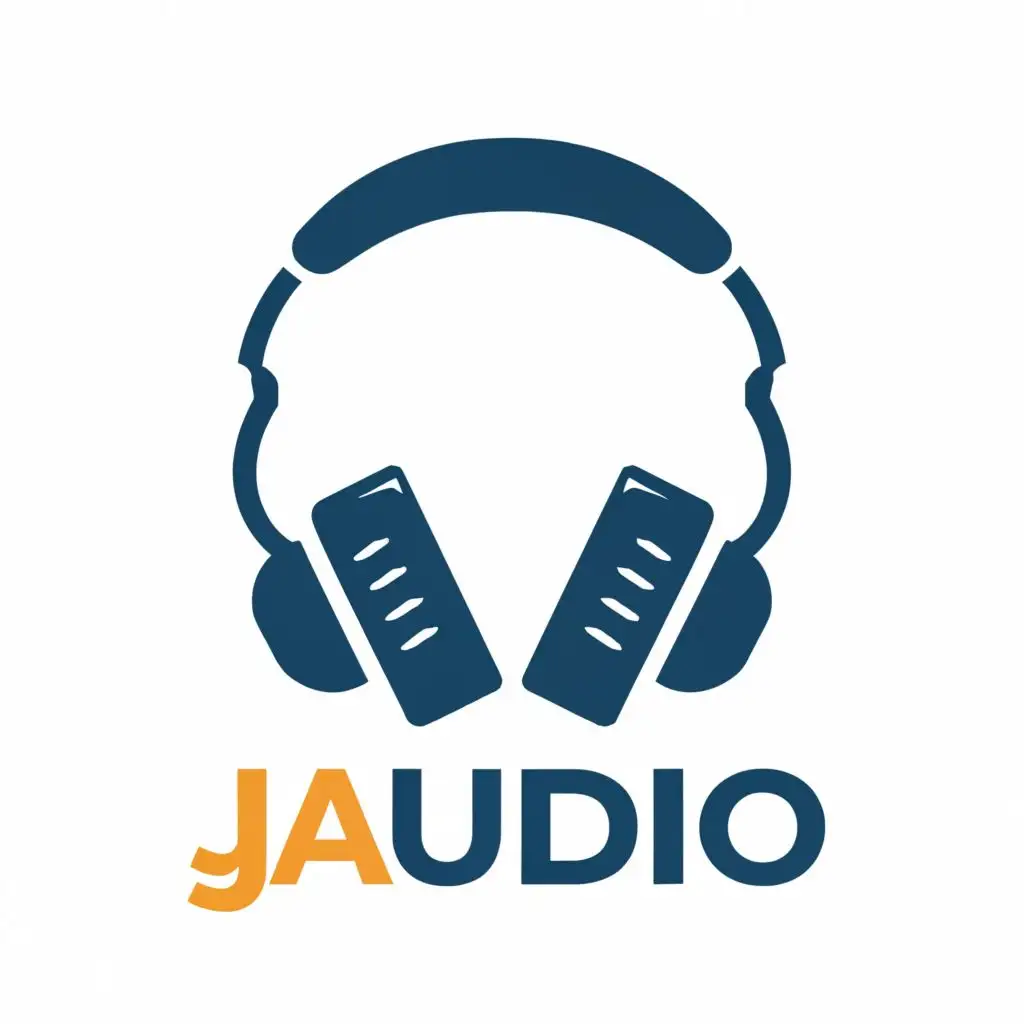 logo, Headphones, with the text "JAudio", typography
