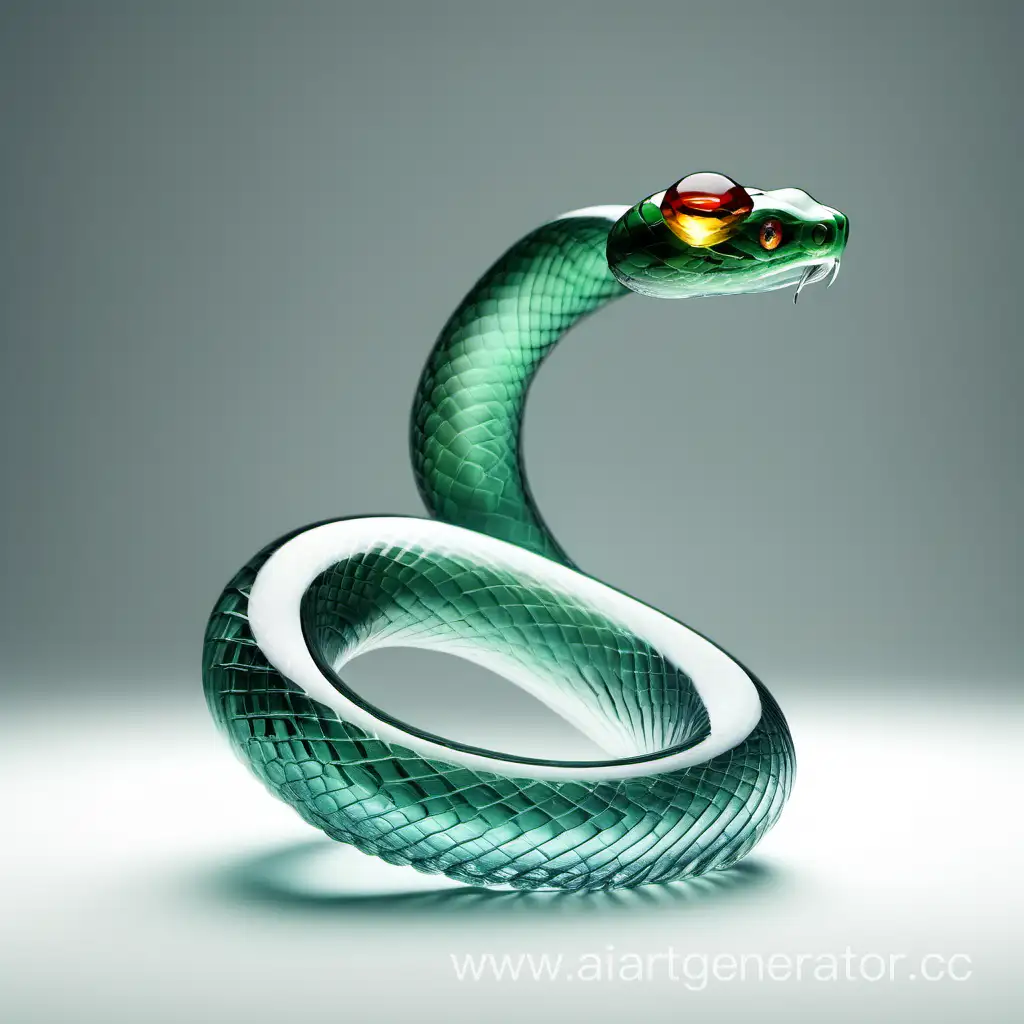 Glass-Sitting-Snake-on-Branch-Mesmerizing-Serpent-Sculpture