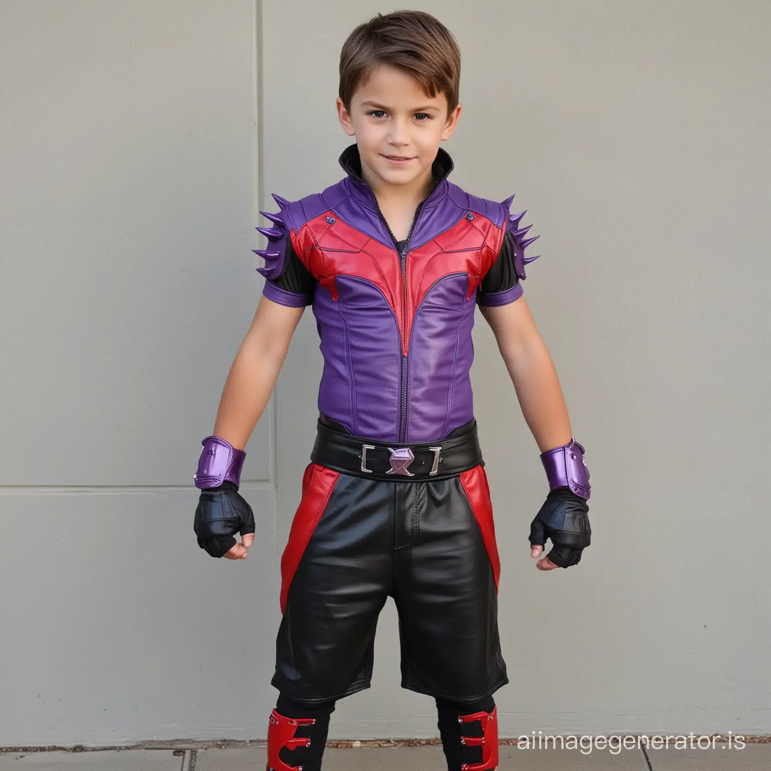 Fit-8YearOld-Boy-Villain-in-Intimidating-Leather-Outfit-with-Purple-and-Red-Shades