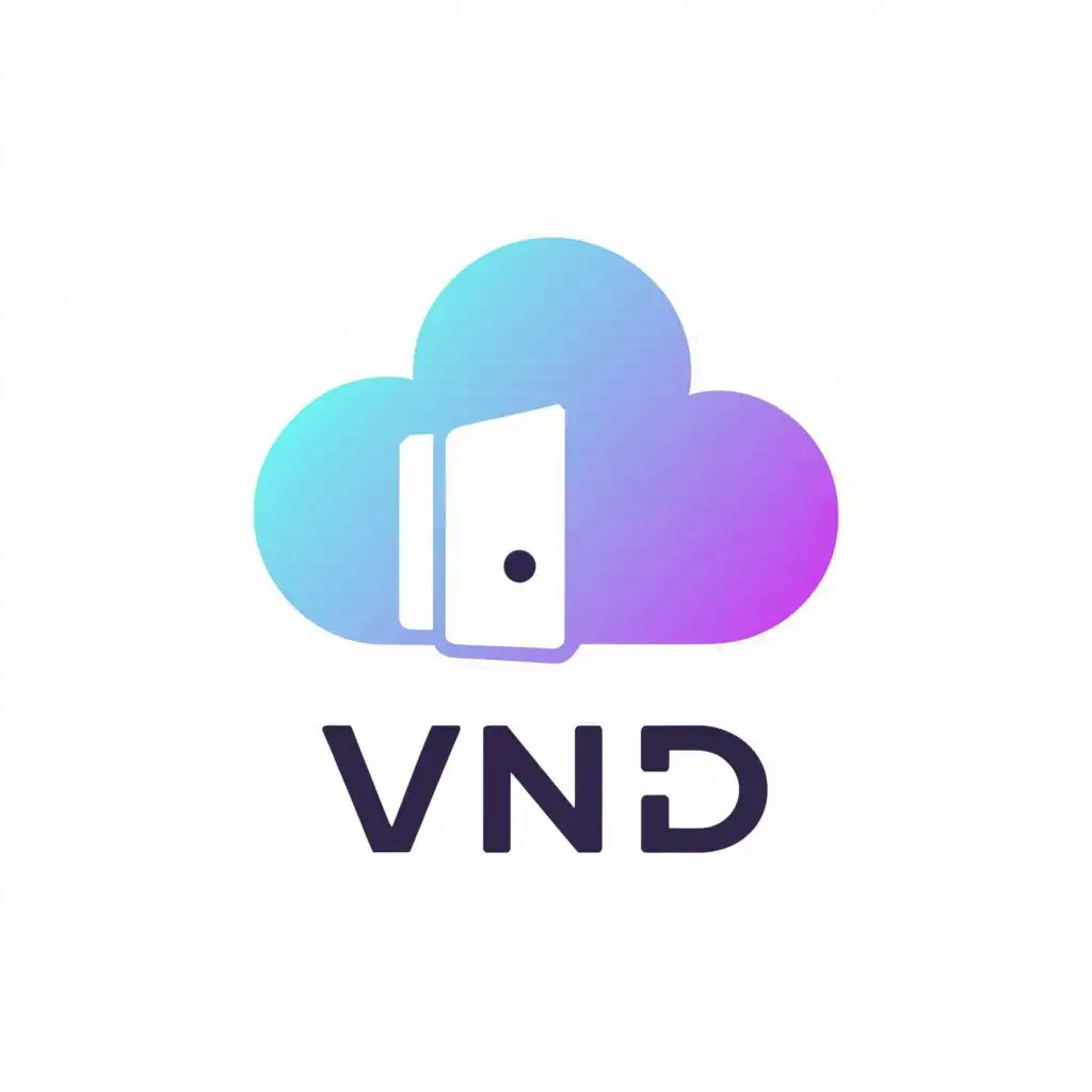 a logo design,with the text "VND", main symbol:cloud with door,Moderate,clear background