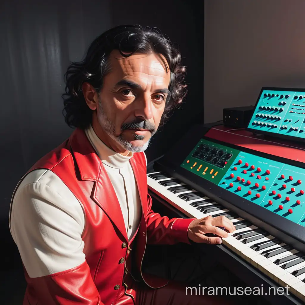 Colorful Portuguese Charlatan Synth Man Performing