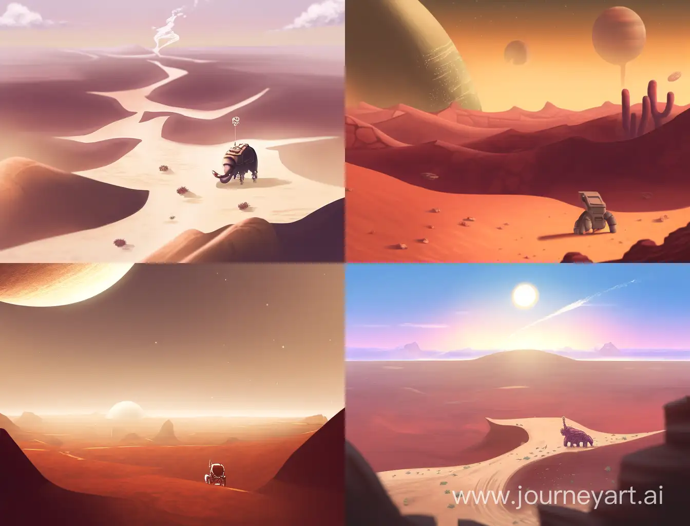 Lonely-Elephant-Roaming-the-Martian-Landscape-Yearning-for-Home
