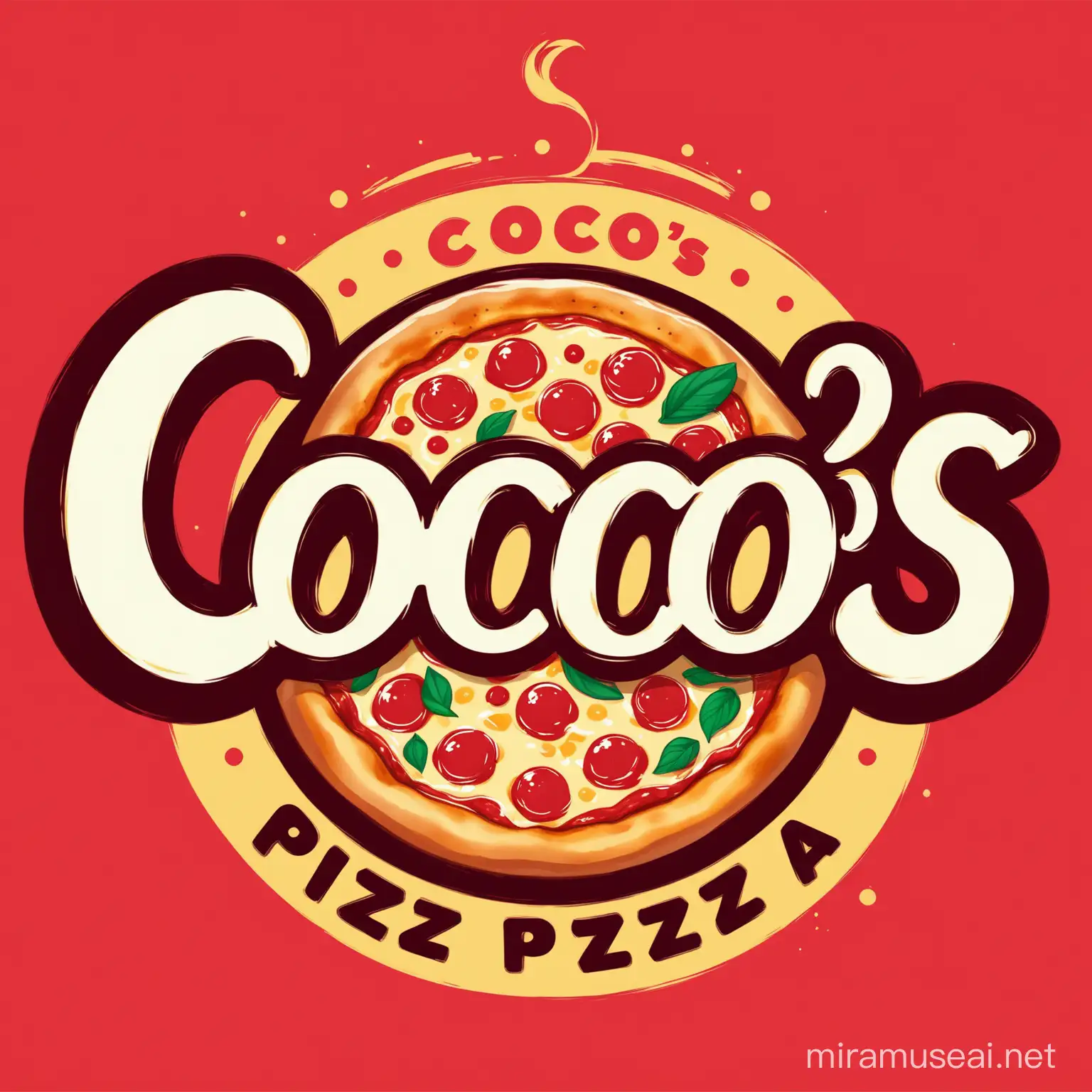 Colorful Pizza Logo Design for Cocos Pizza Branding