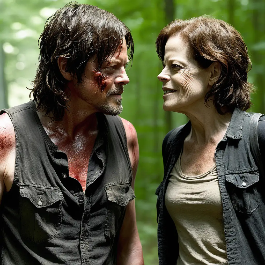 Sigourney Weaver and Daryl Dixon together on the walking dead