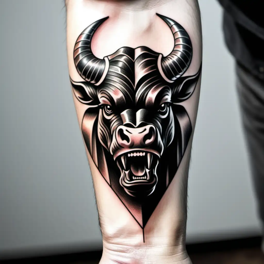 Bulls head tattoo design Royalty Free Vector Image