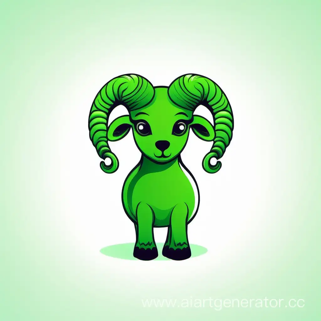 Adorable-Green-Aries-Symbol-on-Clean-White-Background