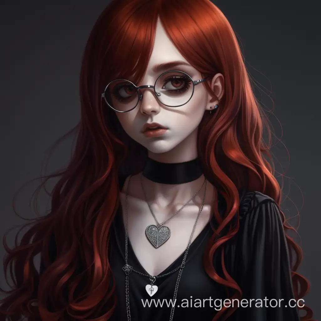 Gothic-Redhead-Girl-with-Broken-Heart-Pendant-and-Silver-Glasses
