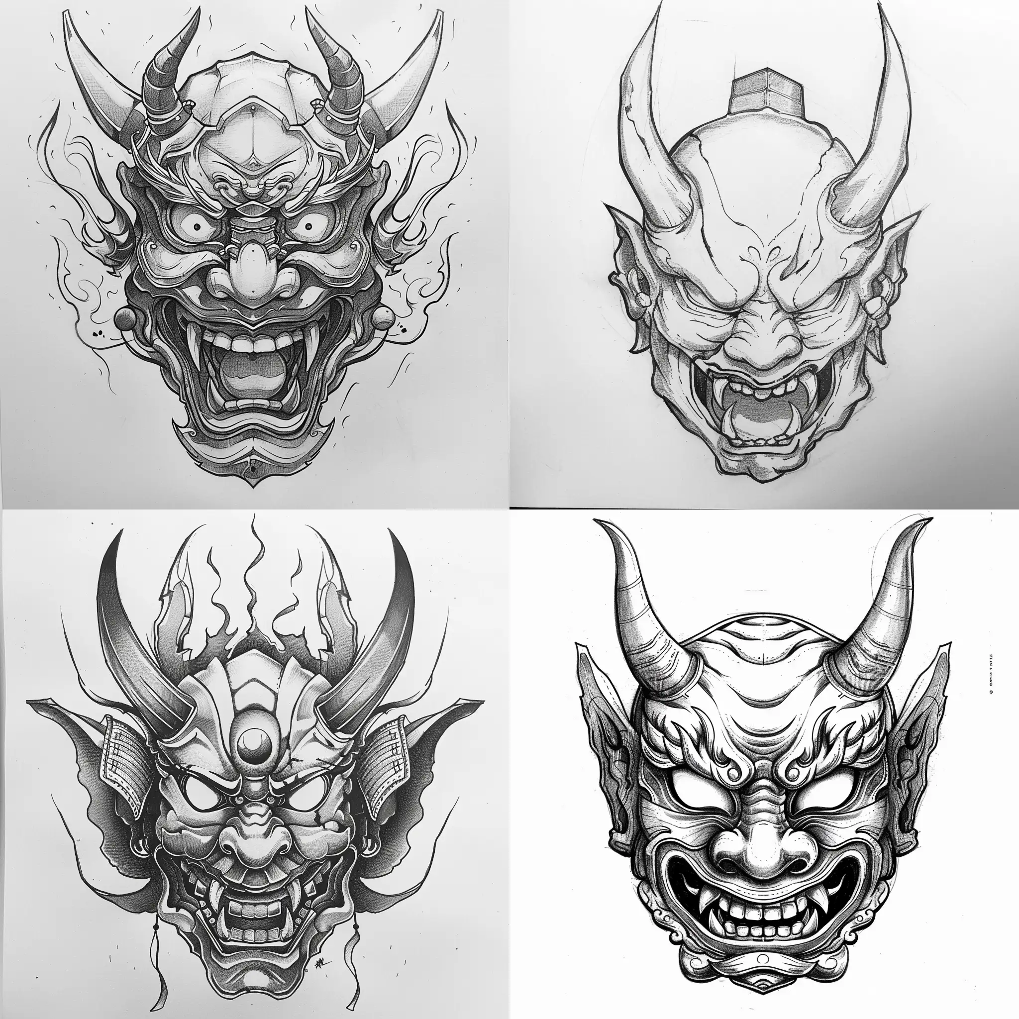 Japanese-Oni-Mask-Drawing-Traditional-Artwork-with-Intricate-Details
