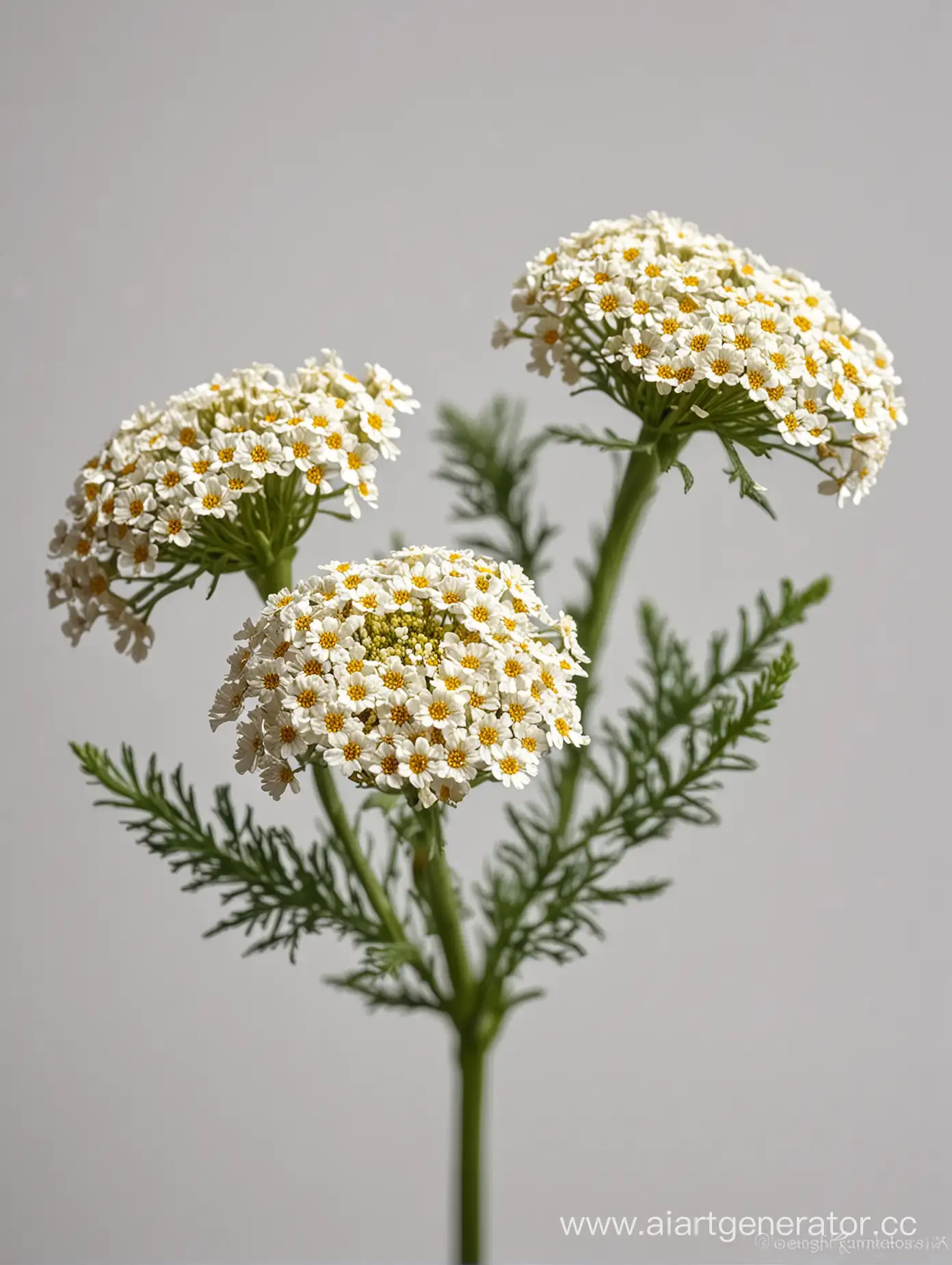 Achillea-Flowers-Blossoming-on-Clean-White-Background