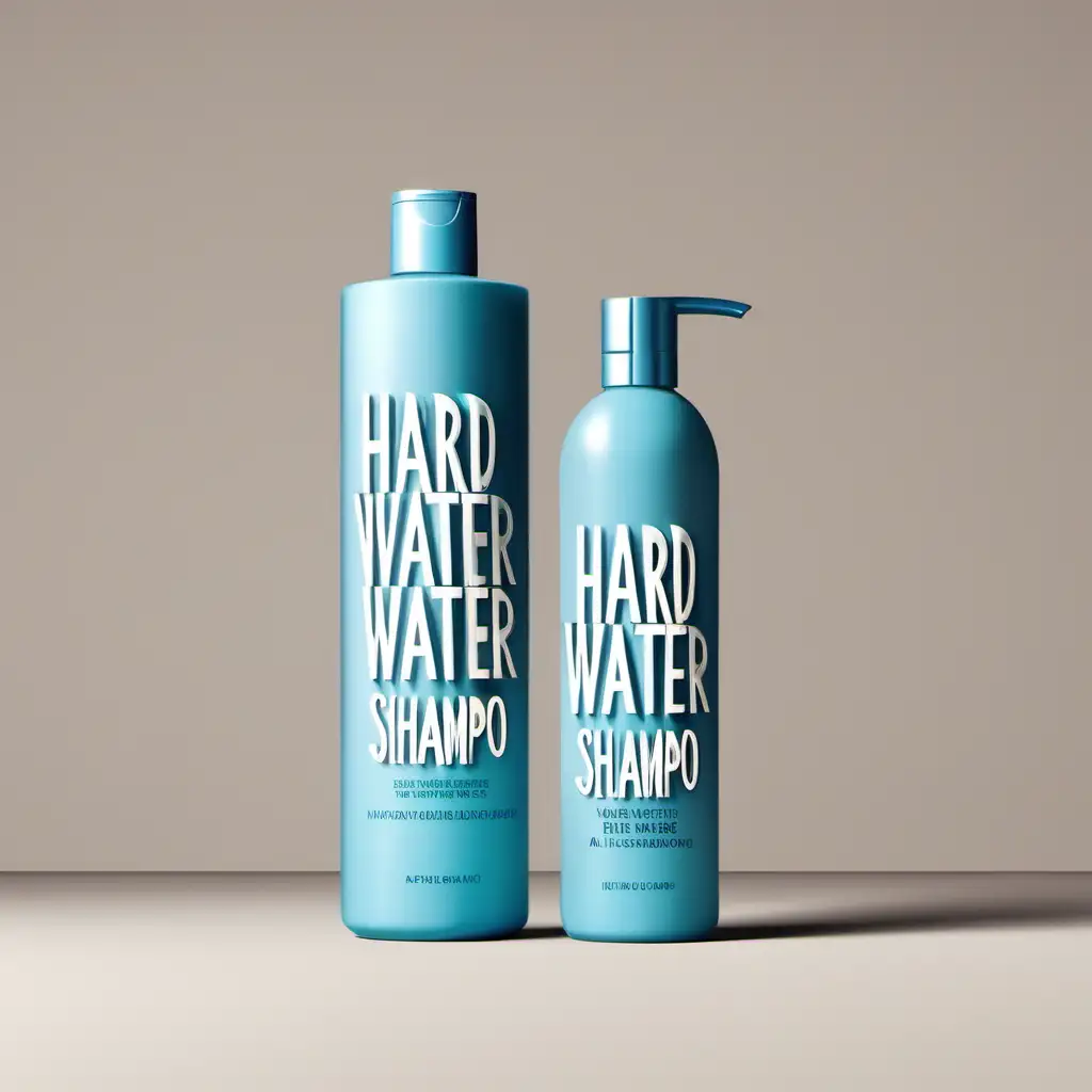 Refreshing Hard Water Shampoo Packaging Design with Natural Elements