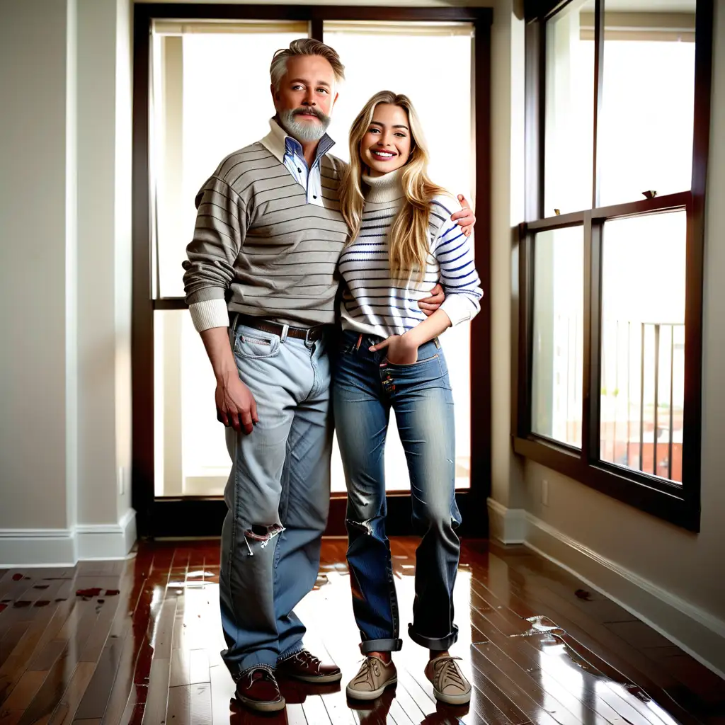 Father and Daughter Enjoying Quality Time in Modern HighRise Apartment