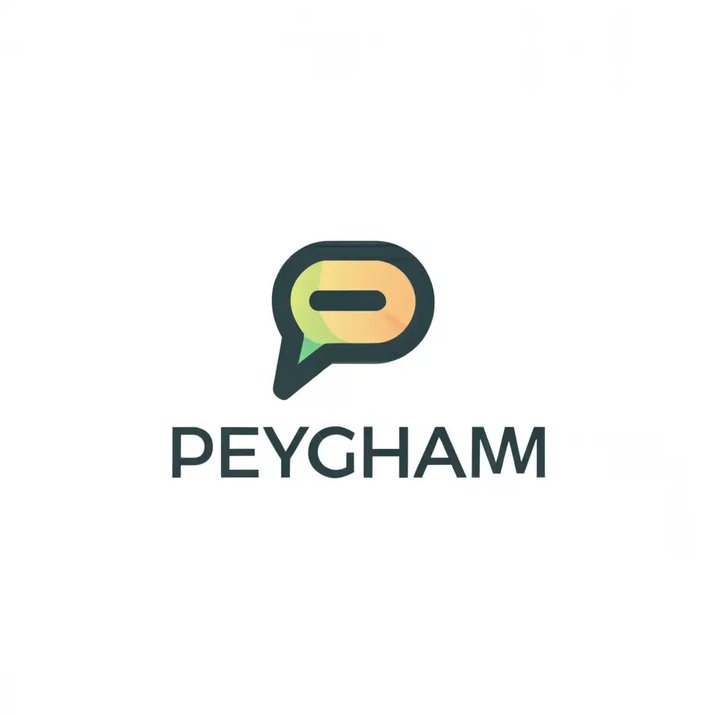 a logo design,with the text "Peygham", main symbol:message ballon,Minimalistic,be used in Technology industry,clear background