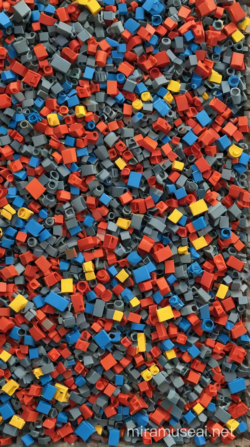 Colorful LEGO Bricks Arranged in a Creative Pattern